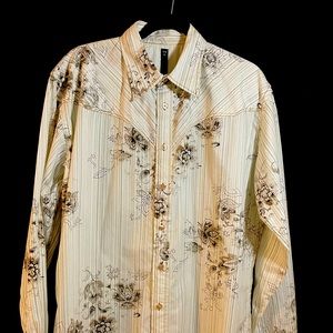 EQ by Equilibrio Size Large Mens Western Long Sleeve button up shirt.